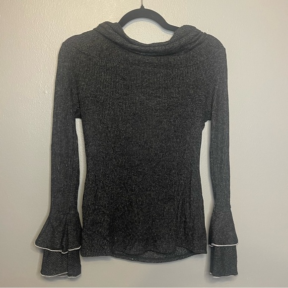 Bell Sleeve Ribbed Cowl Neck Sweater - Picture 5 of 5